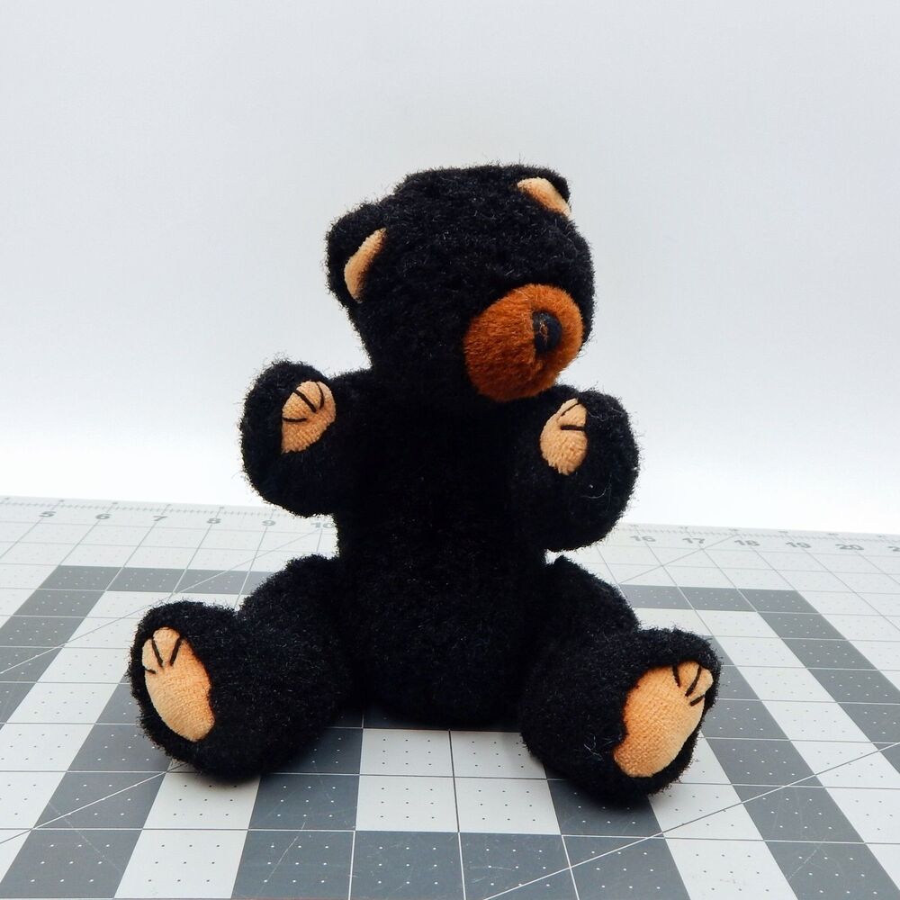 Ty Attic Treasures Ivan Black Bear 1993 Jointed Curly Plush 9 In Stuffed Animal